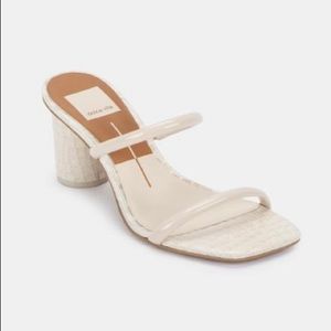 Dolce Vita NOLES HEELS. IVORY PATENT CROCO LEATHER